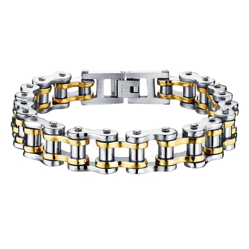 Titanium Steel Biker Mens Bracelet Link Chain Motorcycle Bike Chain Bracelets Jewelry