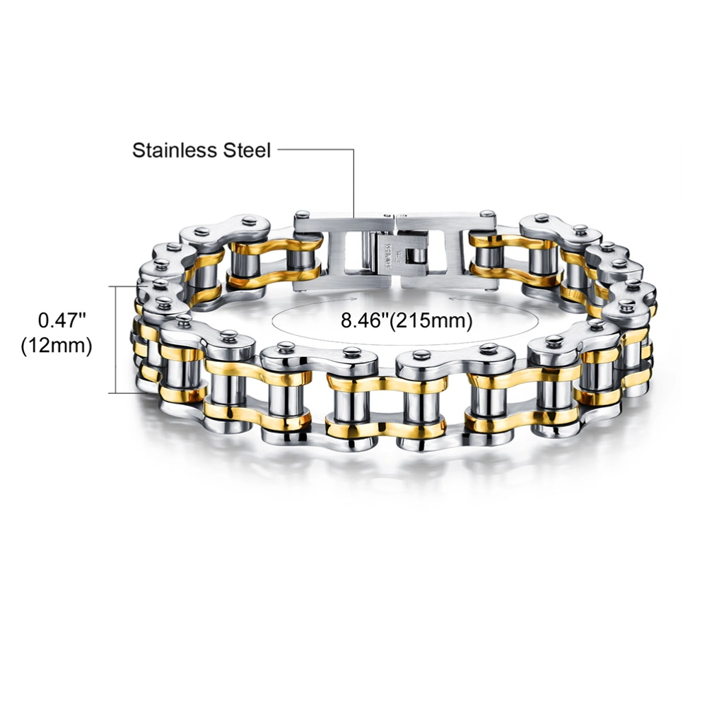 Titanium Steel Biker Mens Bracelet Link Chain Motorcycle Bike Chain Bracelets Jewelry