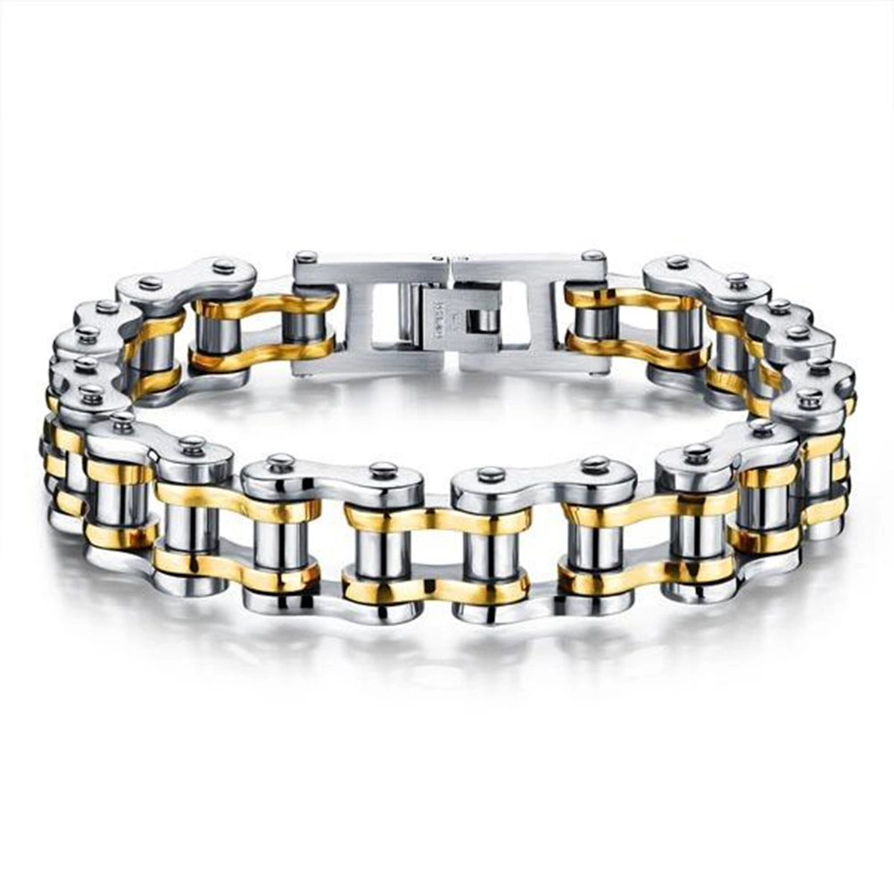 Titanium Steel Biker Mens Bracelet Link Chain Motorcycle Bike Chain Bracelets Jewelry