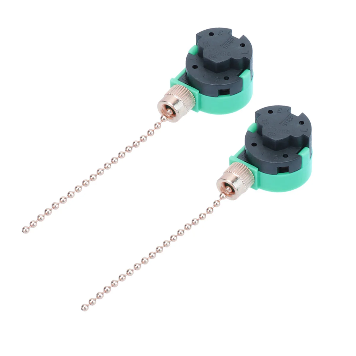 2Pcs 3 Speeds Adjustable 220V Ceiling Fan Pull Chain Switch Ceiling Fan Light Lamp Replacement Pull Cord (Gold)