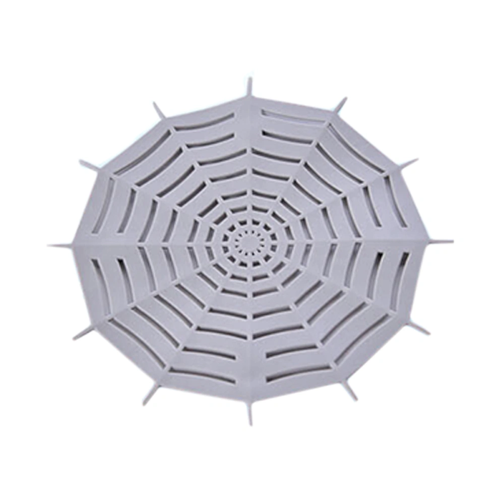 2 PCS Spider Web Sink Strainer Bathroom Kitchen Drainer Filter Hair Stopper Basin Filter with Suckers (Beige+Grey)