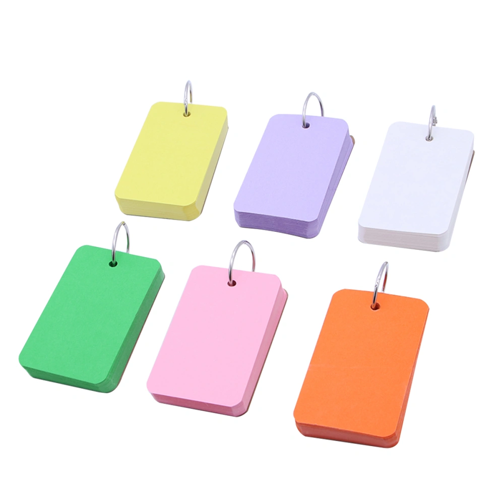 6Pcs Kraft Paper Binder Ring Easy Flash Cards Memo Scratch Notes Pads