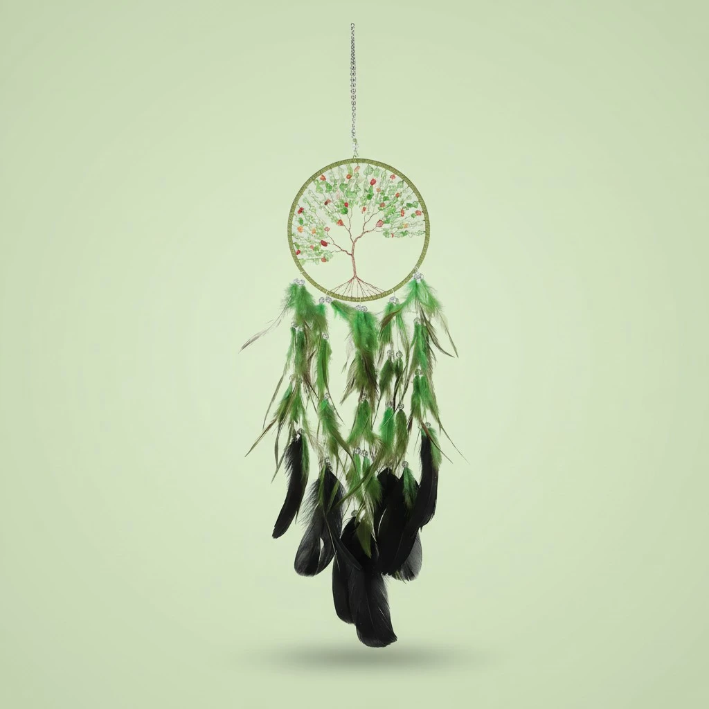 1Pc Decorative Life Tree Crystal Dreamcatcher Bohemian Bedroom Hanging Adorn