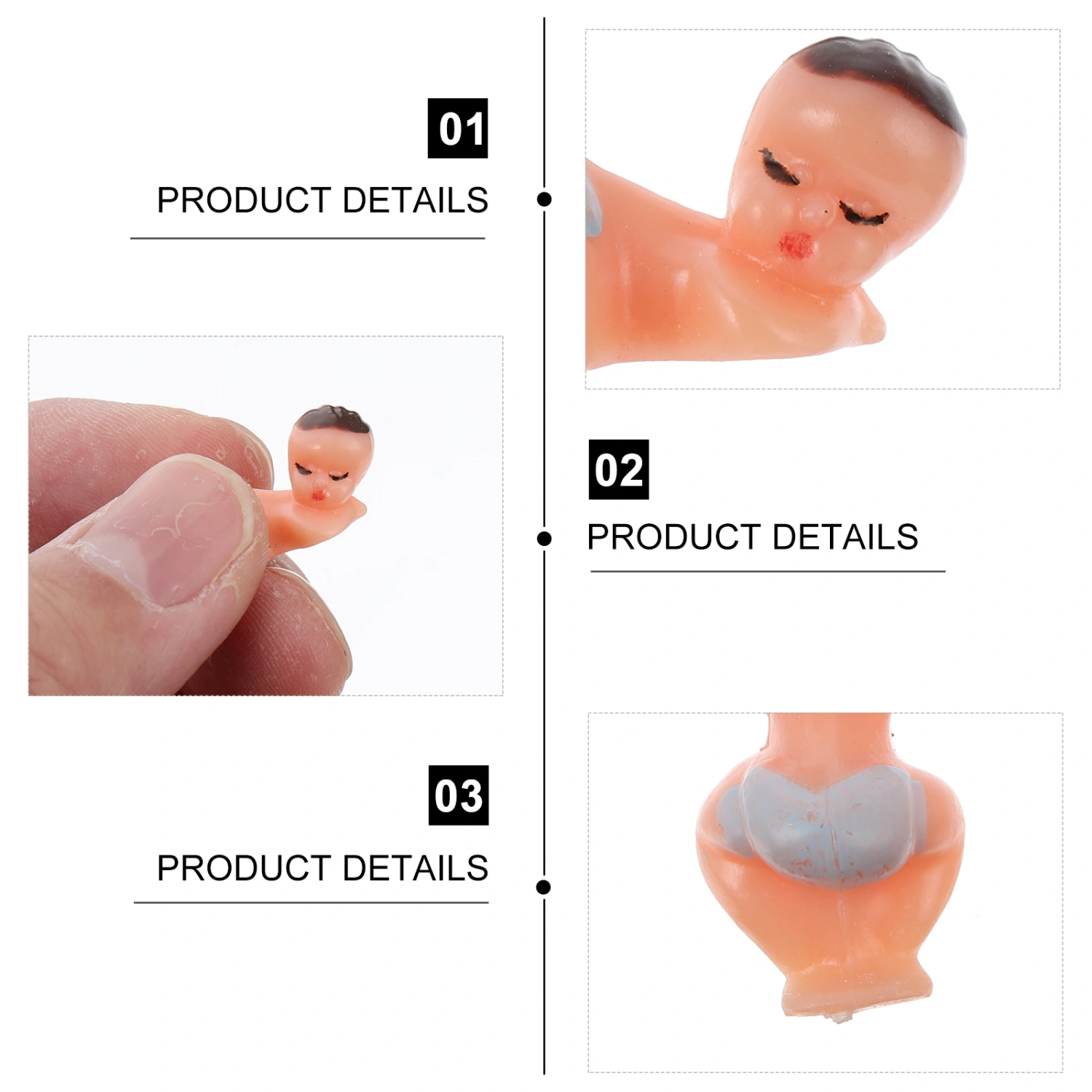 50Pcs Mini Sleeping Baby Dolls Plastic Baby Shower Ornaments Table Decoration