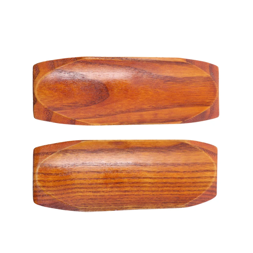 2PCS Natural Solid Wood Towel Tray Food Sushi Serving Mini Long Plate Dessert Small Tray Snack Saucer for Home Hotel