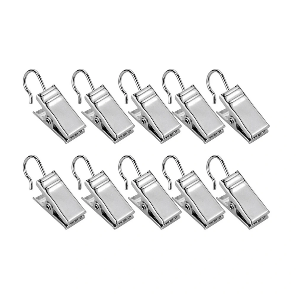 30 Pcs Curtain Clips Hook Heavy-Duty Curtain Clips Metal Photo Clips Socks Underwear Clamps (Silver)