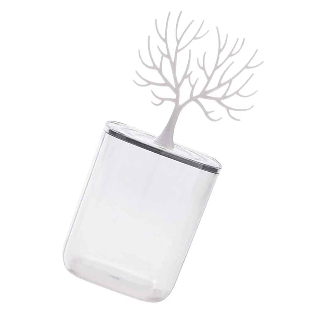 1Pc Multifunction Desktop Storage Box Creative Jewelry Cotton Swab Box White