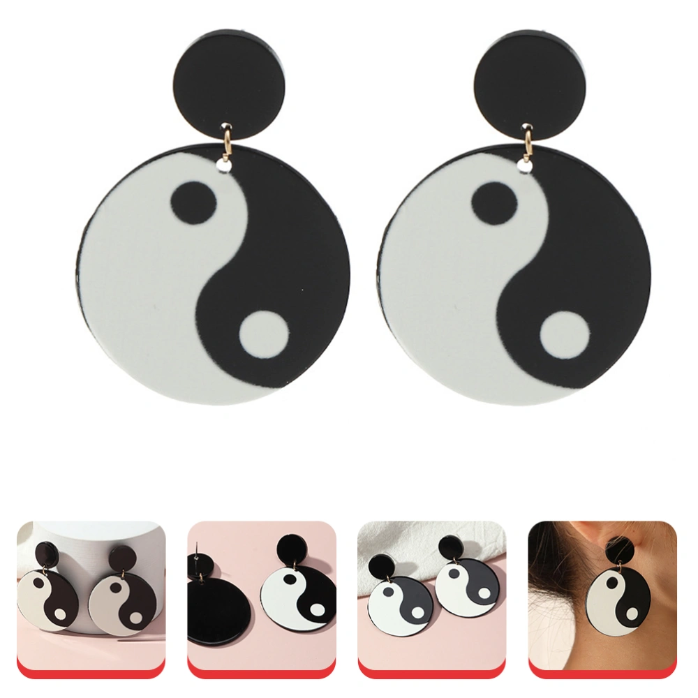 1 Pair Tai Chi Bagua Earrings Yin Yang Earrings Women Ear Drops Ear Jewelries