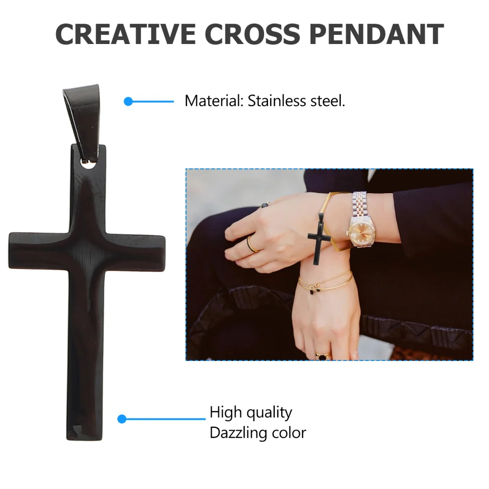 3pcs Simple Cross Decorative Pendants Necklace Cross Pendants Accessories