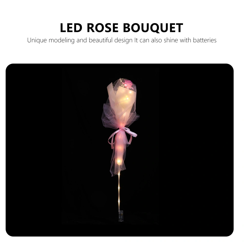 1pc LED Luminous Balloon Rose Bouquet Transparent Rose Ball No Battery