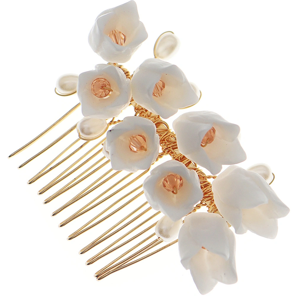 Bridal Hair Comb Flower Hair Comb Wedding Bride Accessories Floral Hair Piece