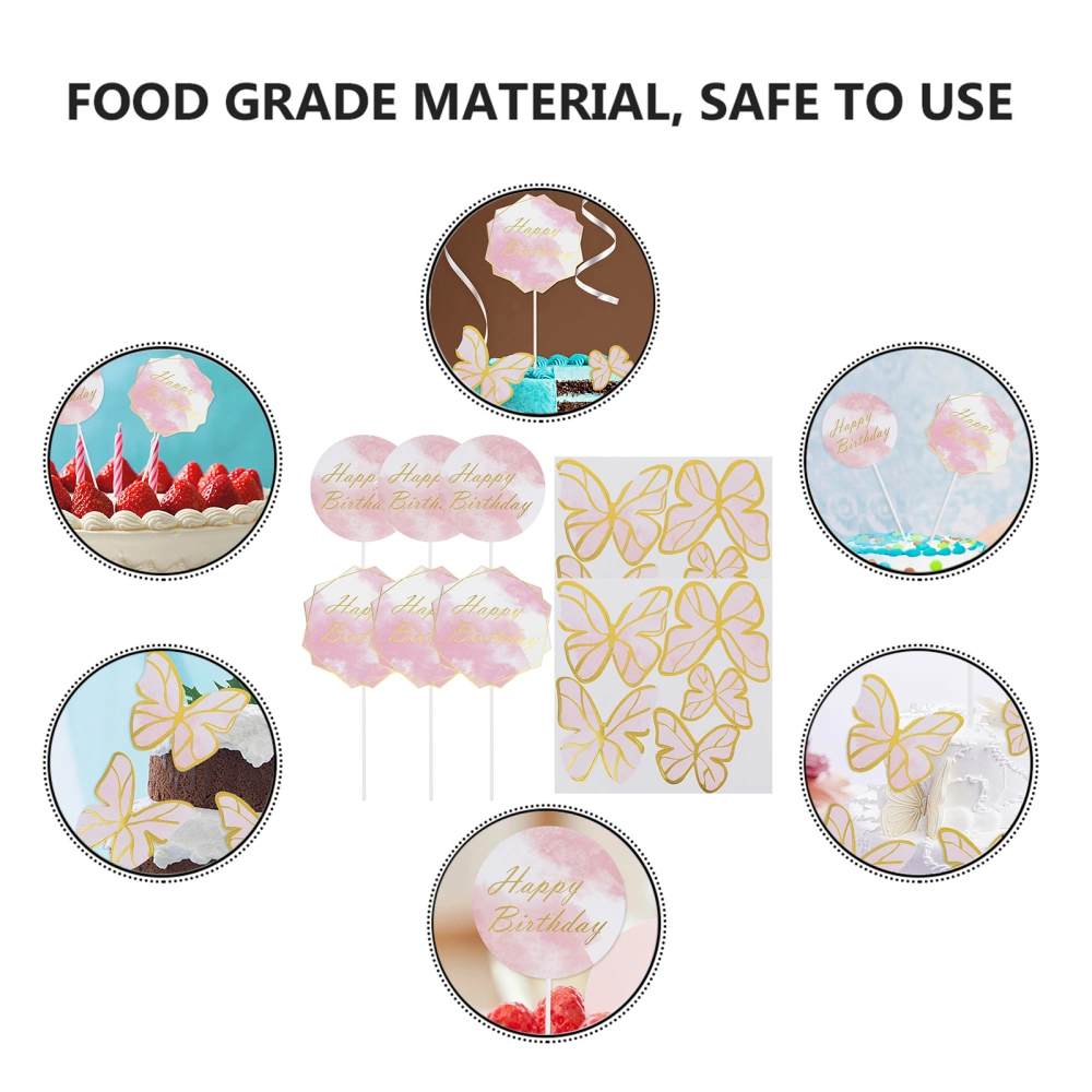 16pcs Cupcake Toppers Cake Insert Cards Exquisite Cake Decorations