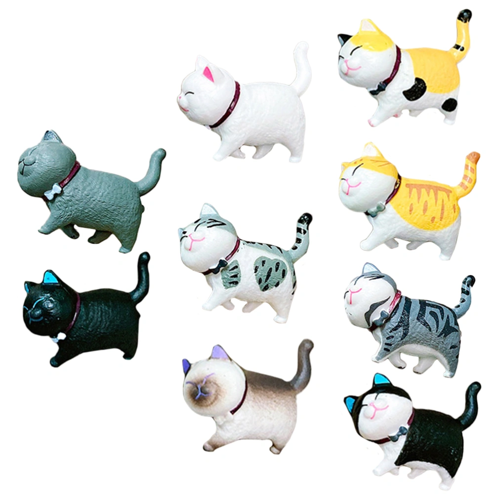 9pcs 3D Lovely Cat Shape Magnetic Fridge Stickers Animal Shaped Fridge Magnet