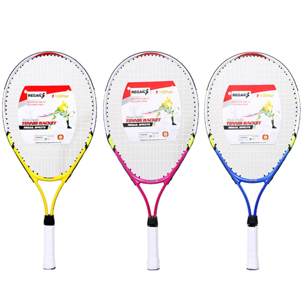 1 Set Alloy Tennis Racket with Bag Parent-Child Sports Game Toys for Children Teenagers Playing Game Outdoor (Red)