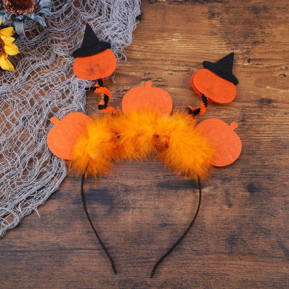 Halloween Themed Headdress Hair Halloween Costumes Makeup Tool for Decoration Pumpkin Design