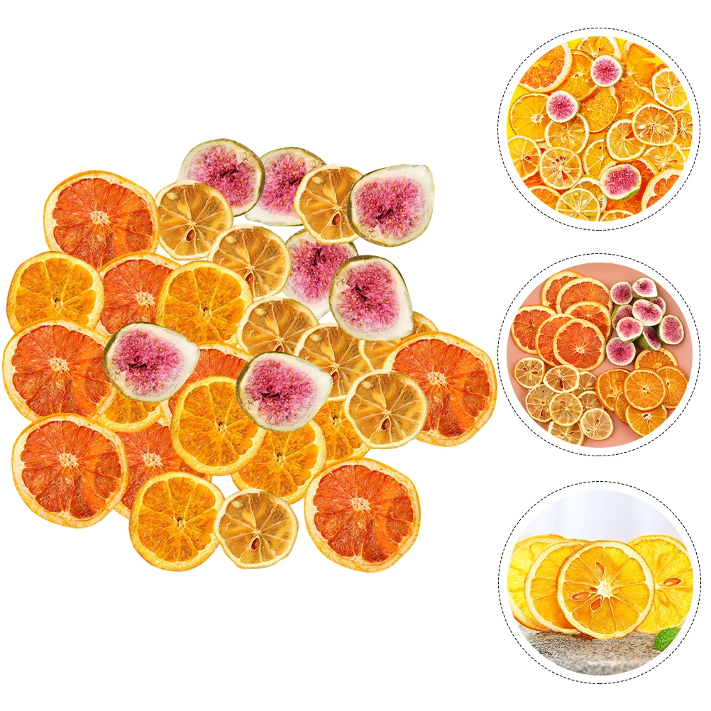 1 Bag of Wreath DIY Dried Fruit Slices Multi-use Cake Decoration Grapefruit Fig Lemon Orange Fruit Slices