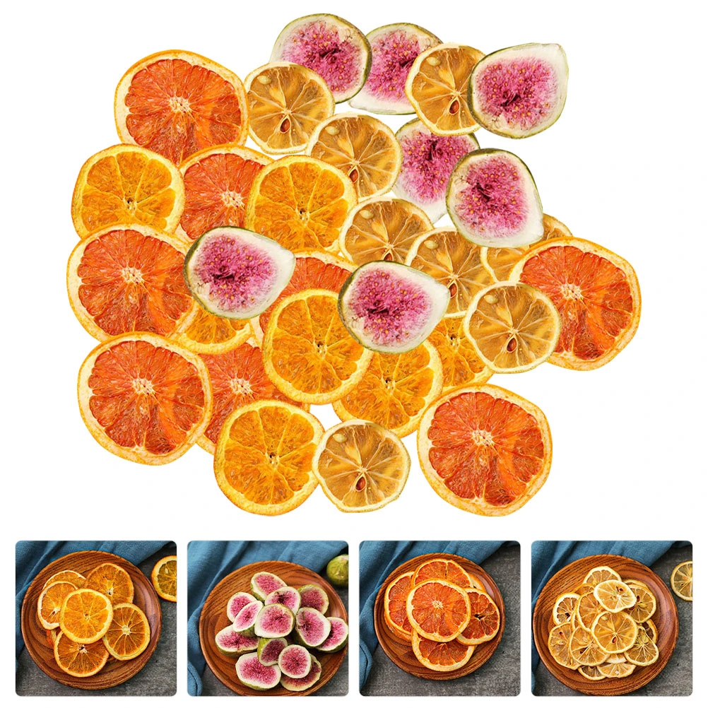 1 Bag of Wreath DIY Dried Fruit Slices Multi-use Cake Decoration Grapefruit Fig Lemon Orange Fruit Slices