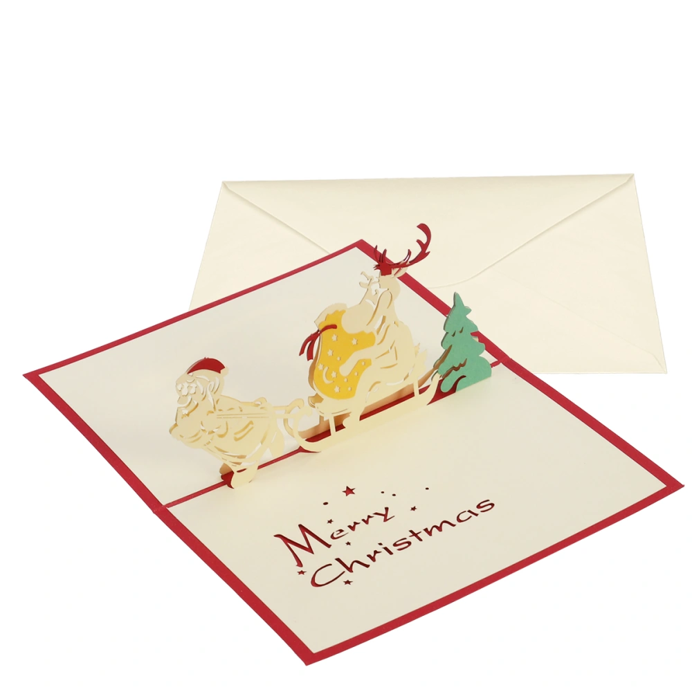 15 x 10cm 3D Christmas Themed Up Cards Merry Christmas for Christmas Holiday Greeting with Envelope (H118)