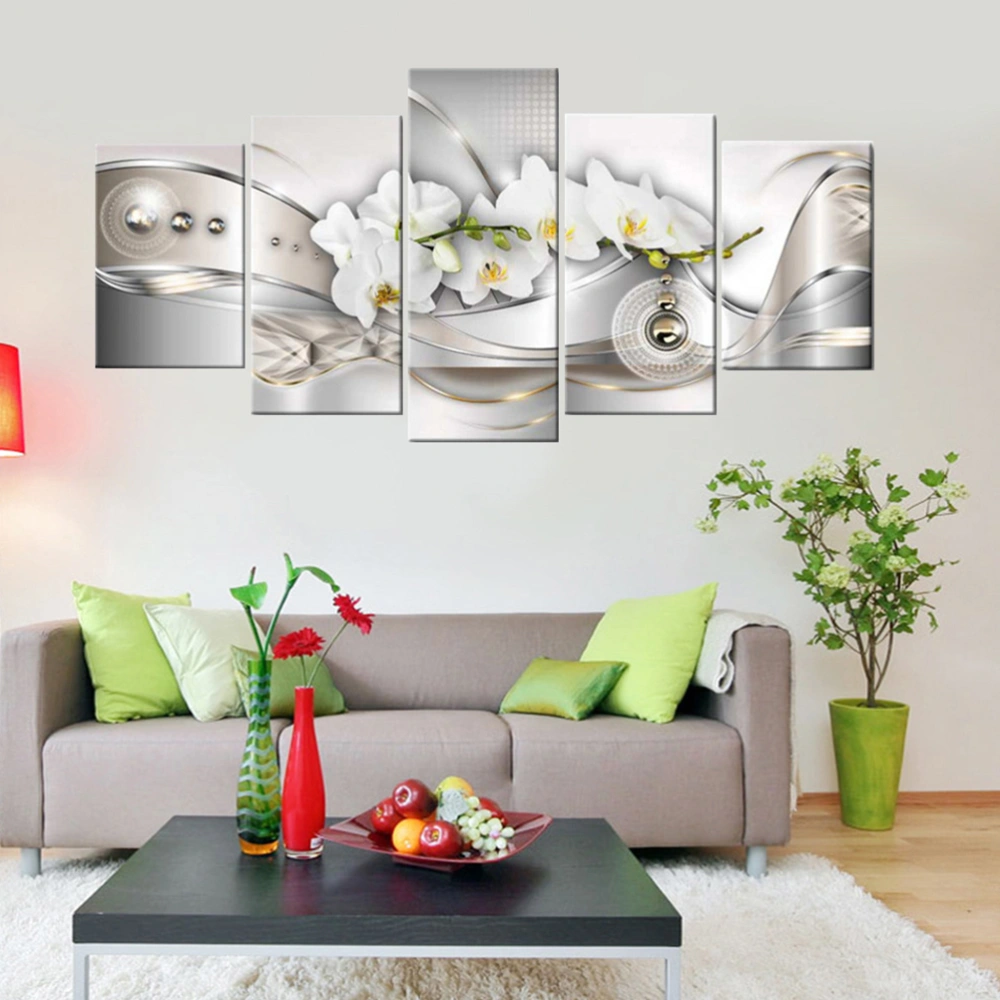 5pcs/Set Canvas Art Flower Painting Abstract Inkjet Flower Background Painting