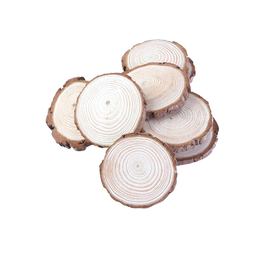 10PCS Christmas Ornaments DIY Round Wood Crafts Natural Wood Slices Arts and DIY Crafts (9-10CM)