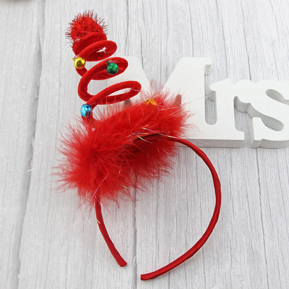 Christmas  Hair Band Funny Xmas Hair Spiral Spring Headdress Party Favors Photo Props for Kids (Red)