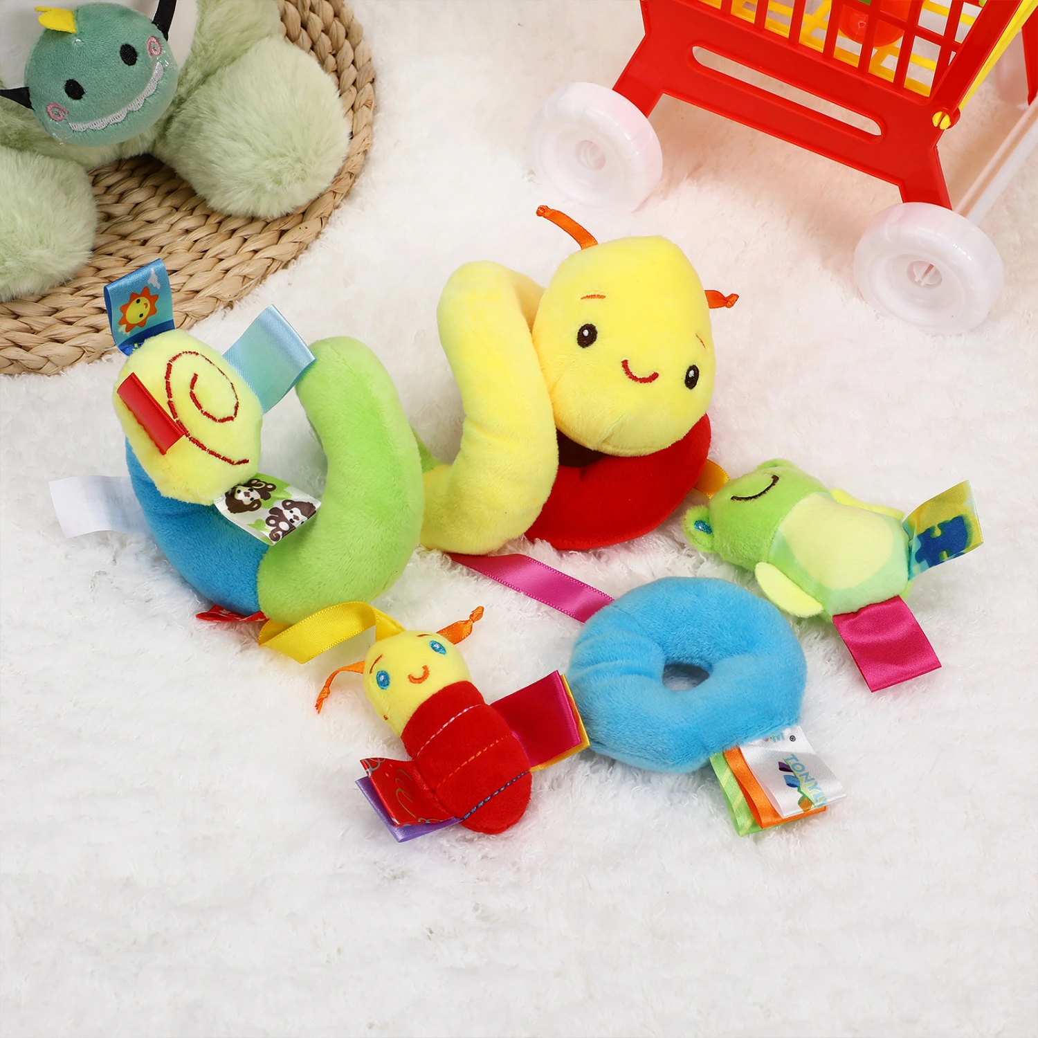 Crib Hanging Toy Spiral Hanging Stroller Toy Cartoon Cloud Sun Toy for Stroller