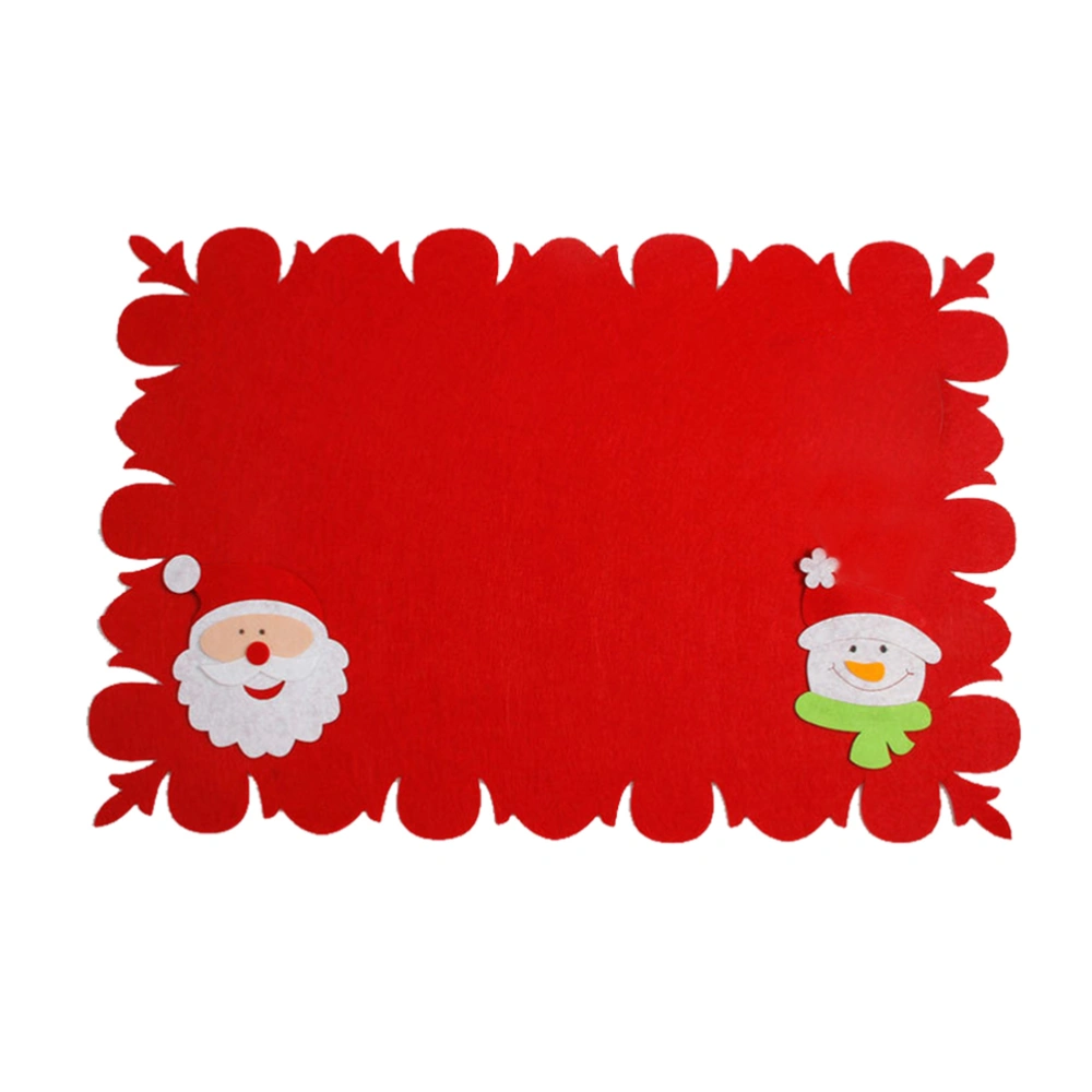 3Pcs Christmas Themed Non-woven Table Mats Delicate Fork Placemats Party Supplies