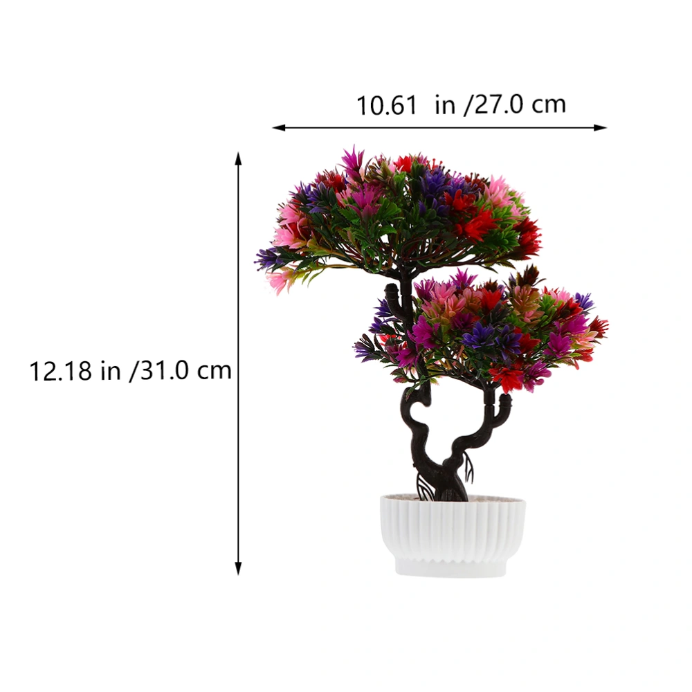 2 Pcs Guest-greeting Pine Potted Artificial Flower Adornments Simulation Bonsai