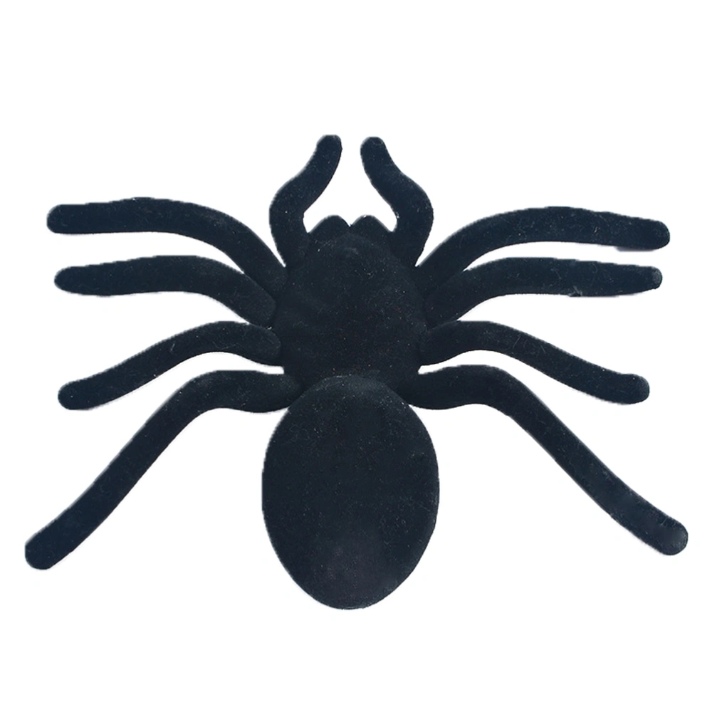 Halloween Party Simulation Spider Black Flocking Spider Tricky Props Scary Decoration Supplies for Halloween Party Haunted House