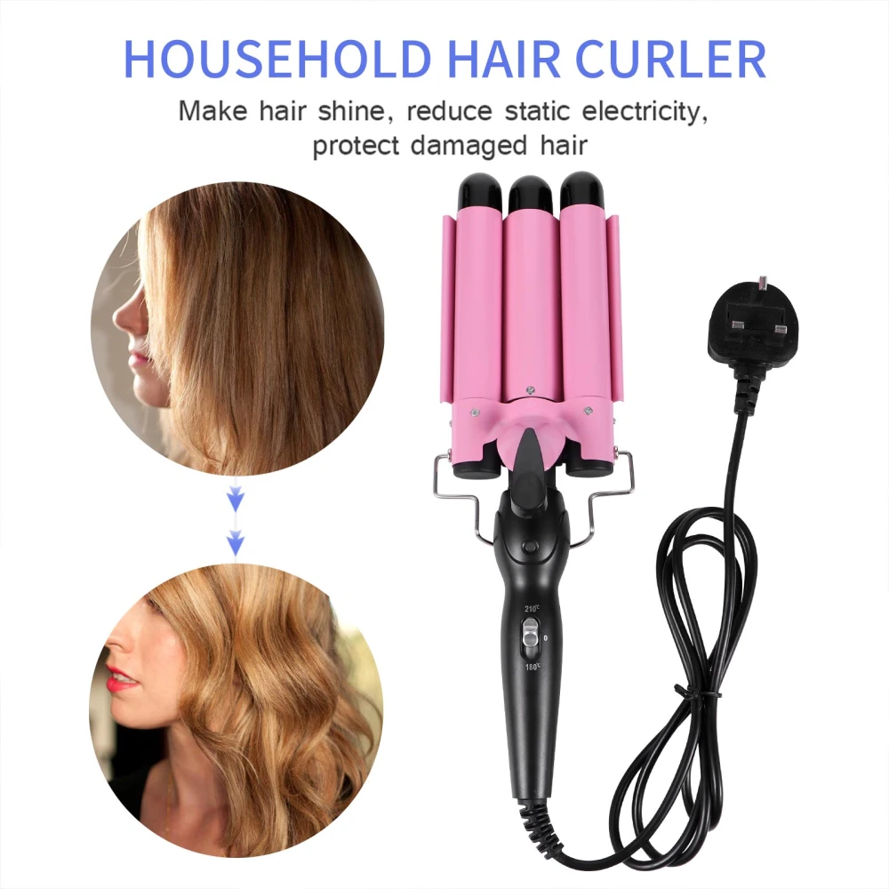 Hair Curling Iron 3 Barrels Alloy Temperature Adjustable Hair Styling Curler