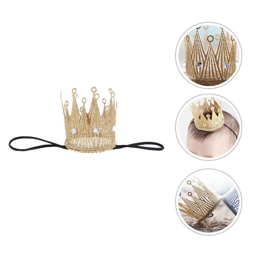 1Pc Baby Crown Headband Infant Tiara Headband Baby Shower Hat Photo Prop