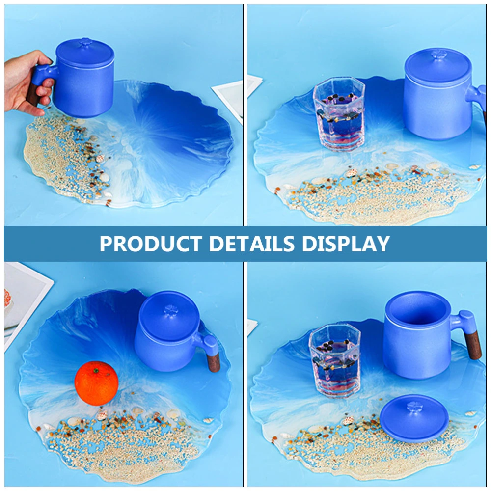 4Pcs Silicone Tray Mold DIY Epoxy Mould Coaster Craft Mold Cup Mat Mould