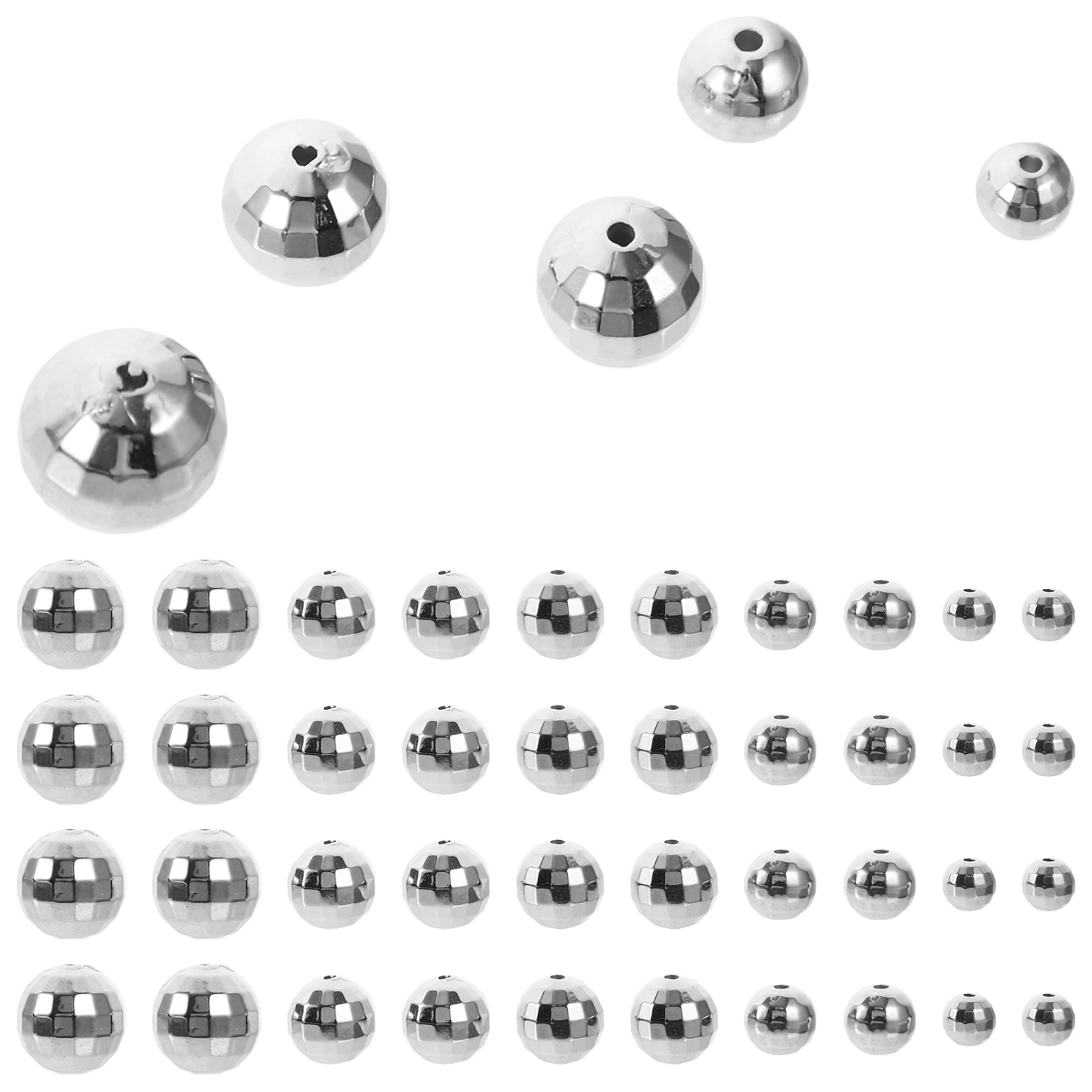200Pcs DIY Disco Ball Jewelry Beads Hole Beads Diy Handmade Crafts Making Beads