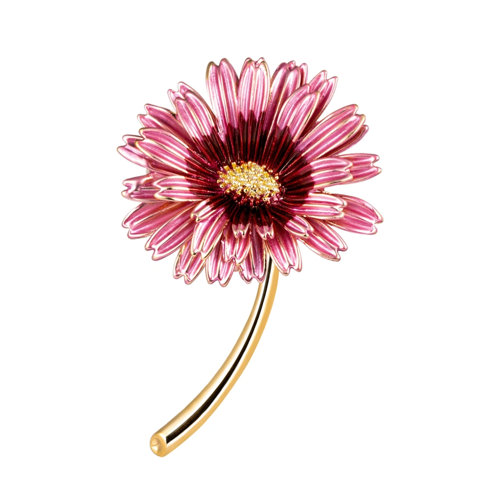 Trendy Fashion Breastpin Alloy Brooch Pink Sunflower Brooch Fashion Accessory Pin Badges