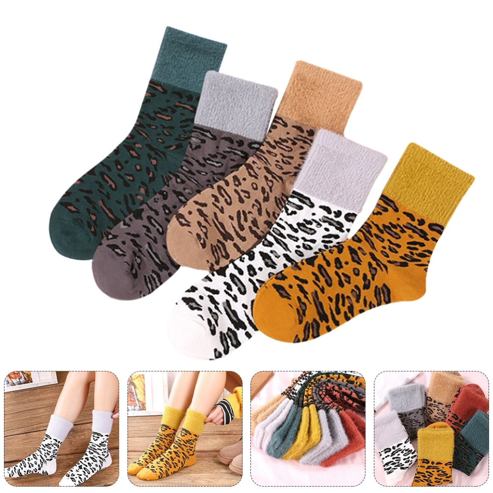 5 Pair Women Warm Thick Casual Autumn Winter Socks Cozy High Tube Stocking