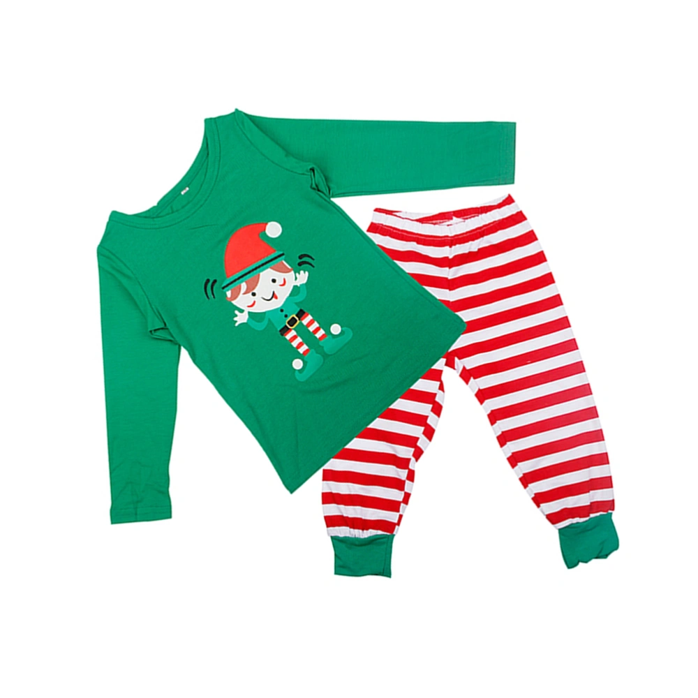 1 Set Christmas Red and White Striped Pajamas Parent-Child Clothes Size 100