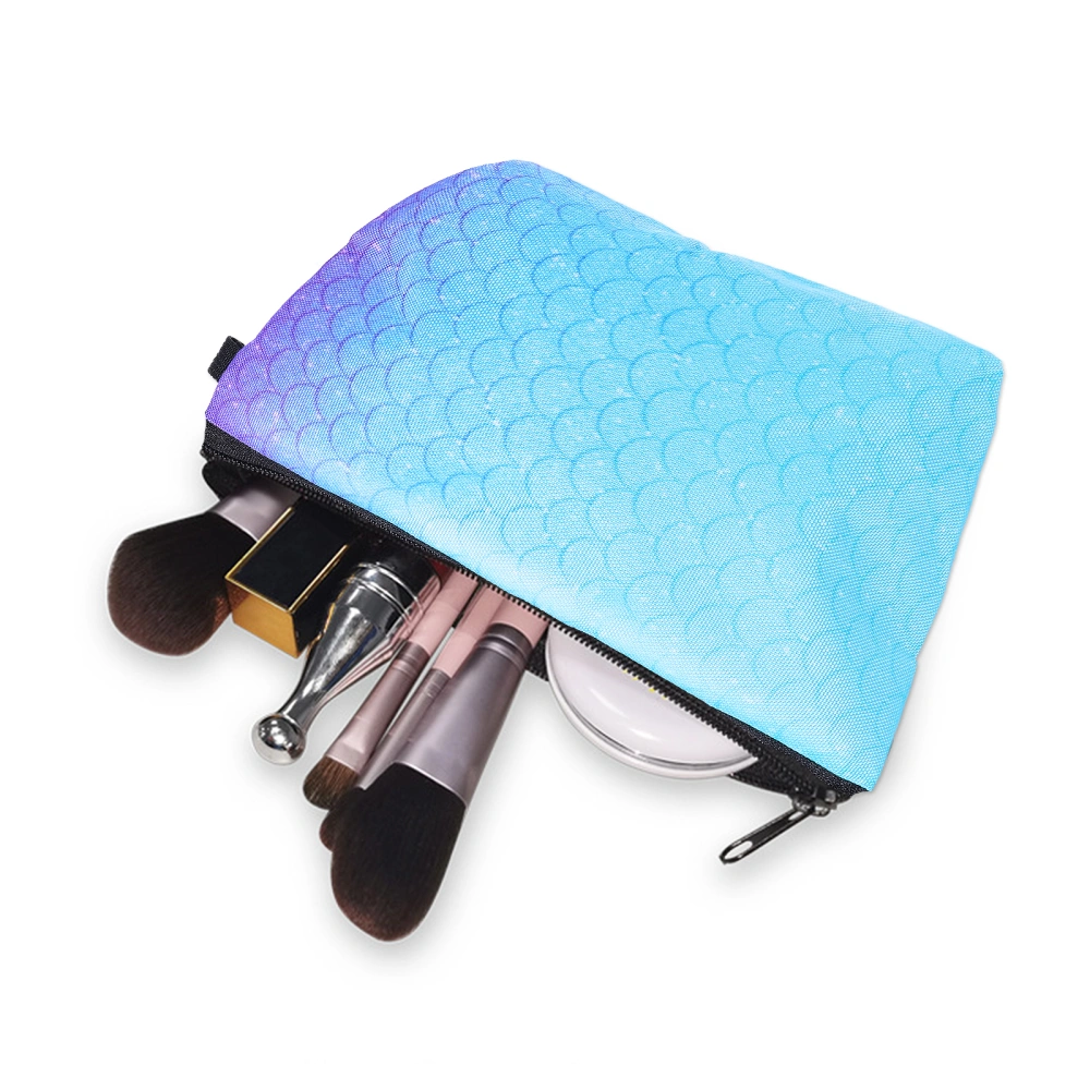 Portable Makeup Bag Cosmetic Bag Travel Mermaid Scale Pattern Makeup Pouch