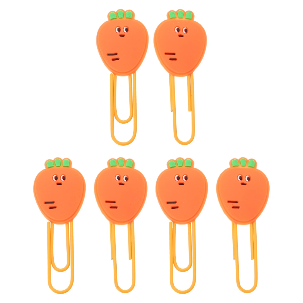 6Pcs  Little Fruit-shaped Paper Clips Colored Clips School Supplies Profiled Pin