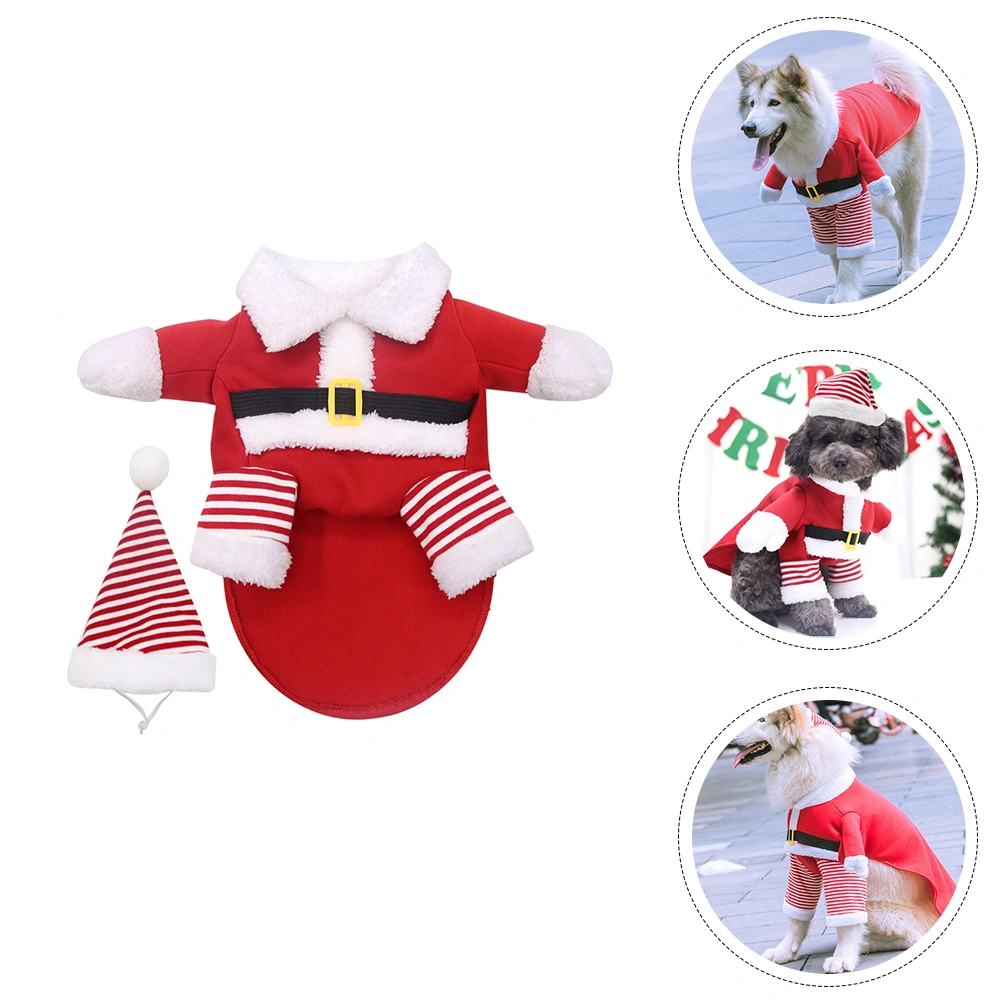 1 set of Xmas Party Pet Clothing Pet Dog Cosplay Costume Pet Clothing with Hat