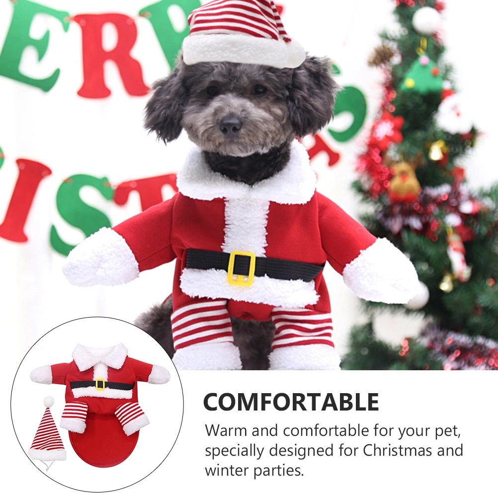 1 set of Xmas Party Pet Clothing Pet Dog Cosplay Costume Pet Clothing with Hat