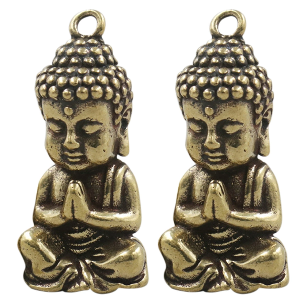 2Pcs Decorative Buddha Pendants Delicate Buddha Ornaments Hanging Buddha Decors