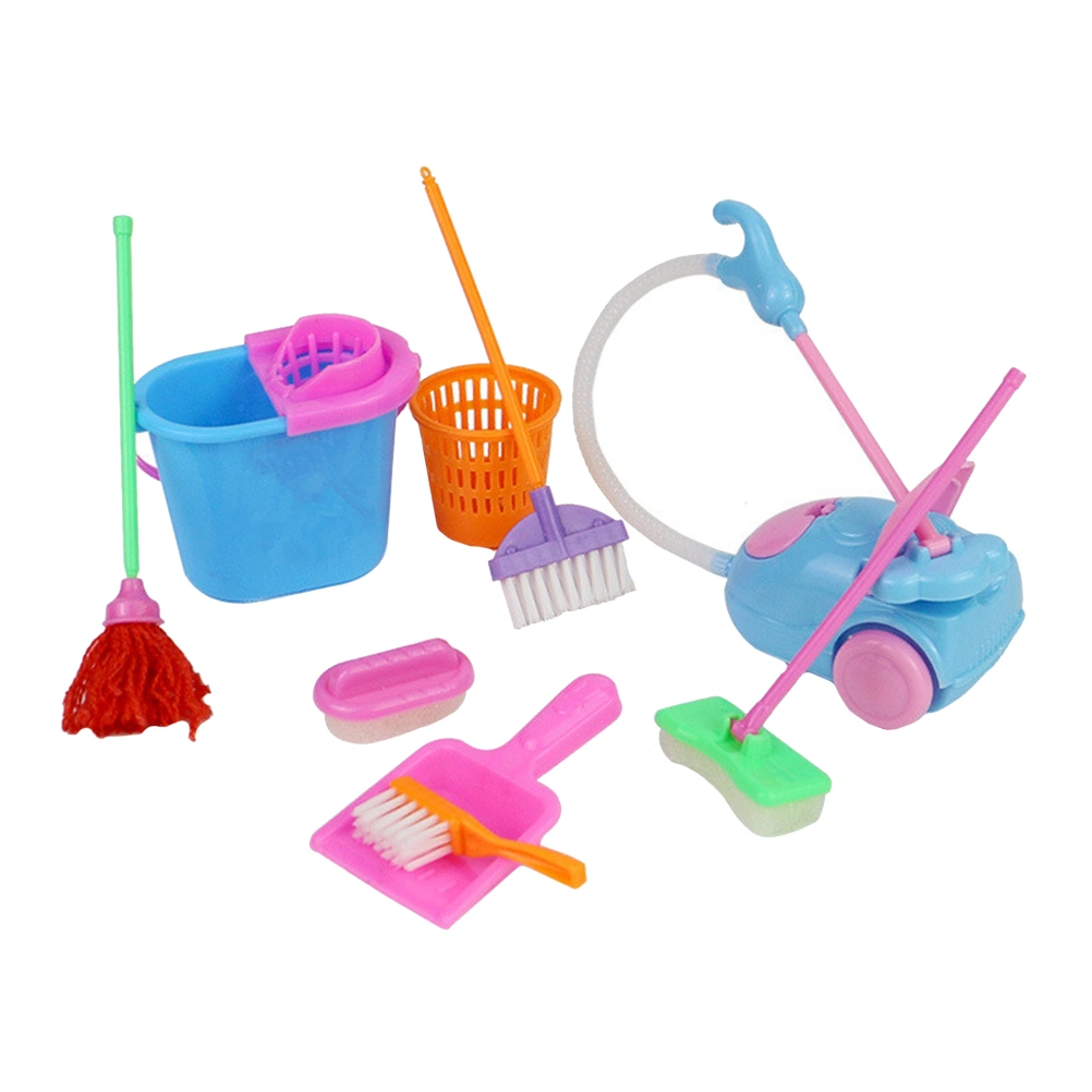 1 Set Dollhouse Miniature Cleaning Toys Kids Play House Cleaning Equipment Tools