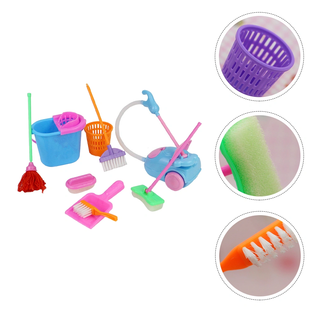 1 Set Dollhouse Miniature Cleaning Toys Kids Play House Cleaning Equipment Tools