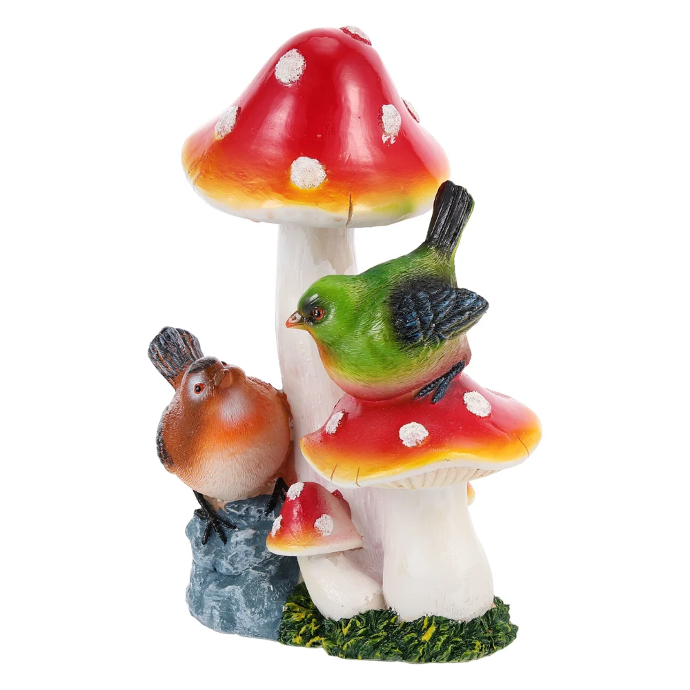 Bird Mushroom Design Decor Mini Mushroom Decor Garden Mushroom Adornment