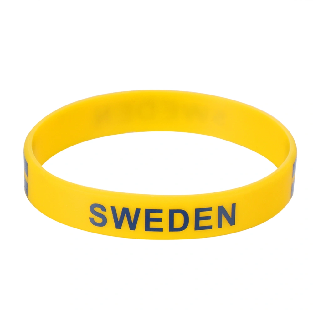 6 Pcs Country Silicone Wristband Fashion Sports Bracelet  (Sweden)