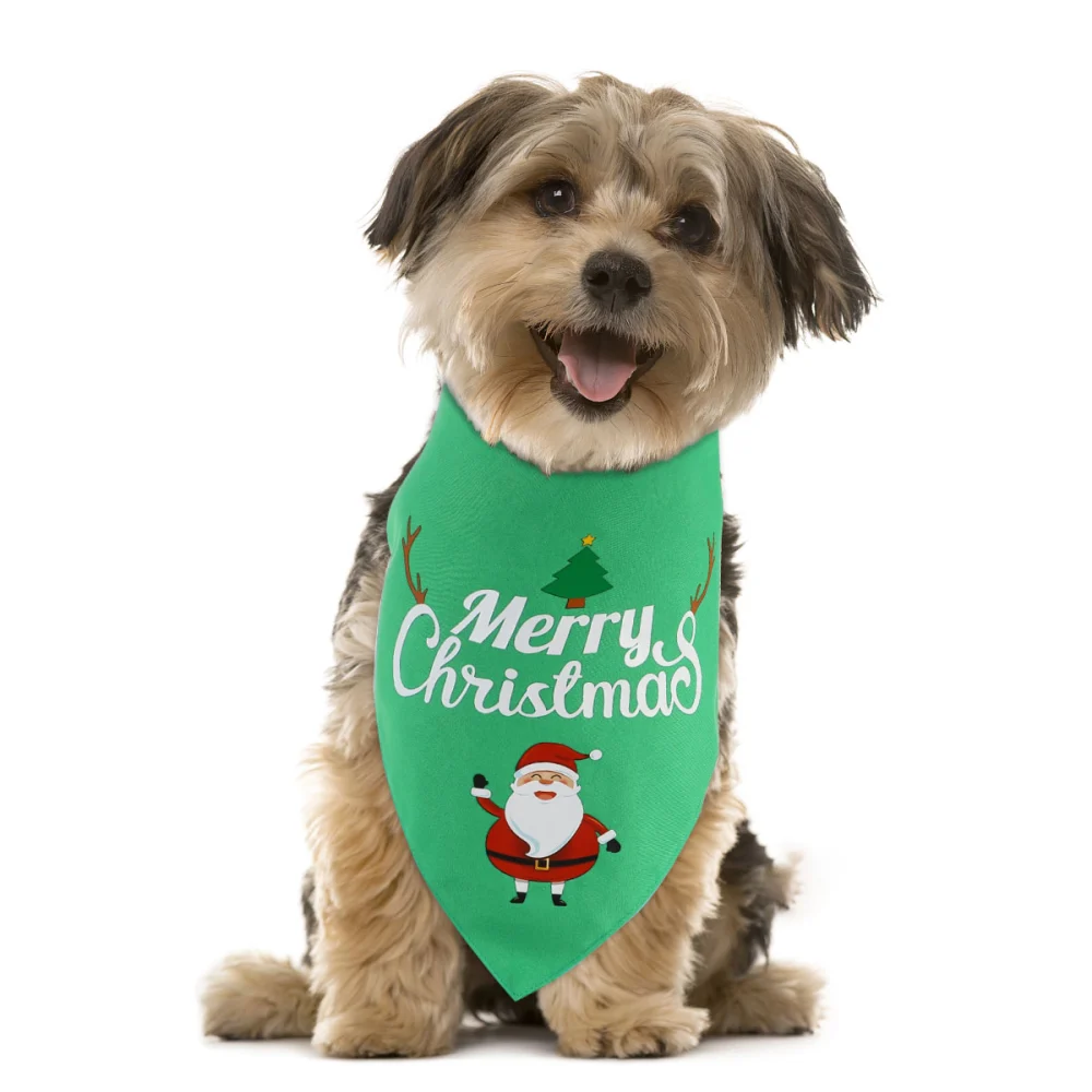 3pcs Pet Christmas Triangular Scarf Party Dog Bandana Saliva Towel Dog Bib