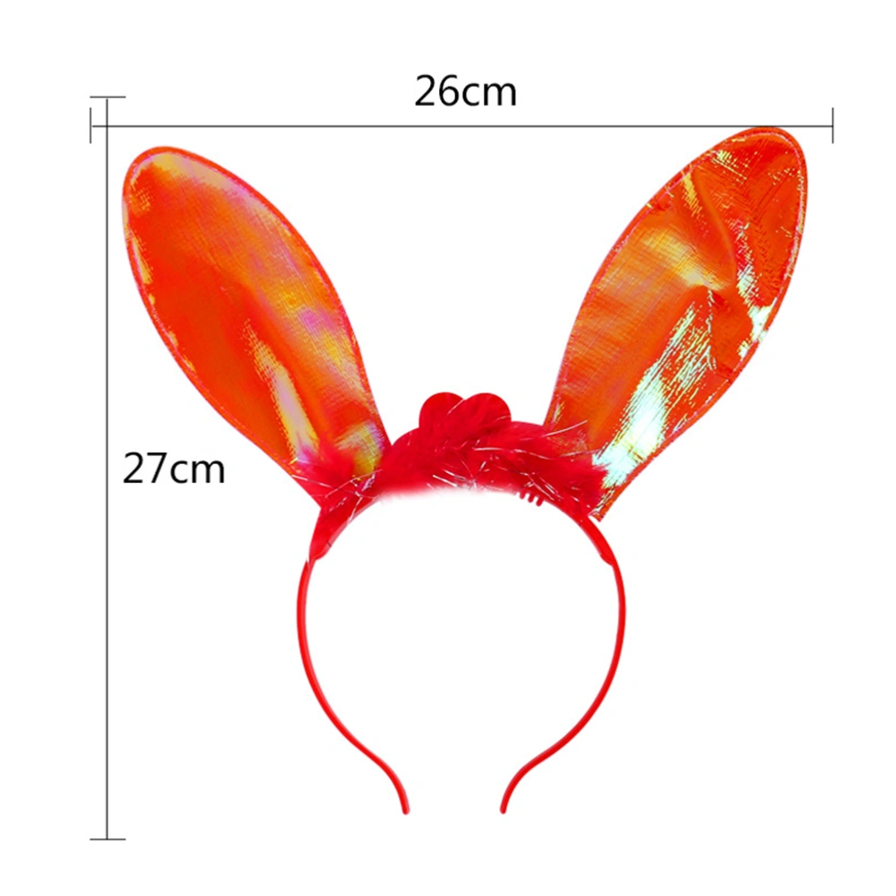 4Pcs Christmas Headbands Flash Hair Bands Rabbit Ear Hair Hoops Party Headdress Photo Props for Kids Girls (Mixed Color)