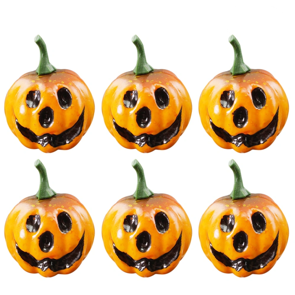 12pcs Simulation Lifelike Artificial Small Pumpkins Carved Scary Face Table Centerpiece Halloween Decoration Party Supplies Photo Props