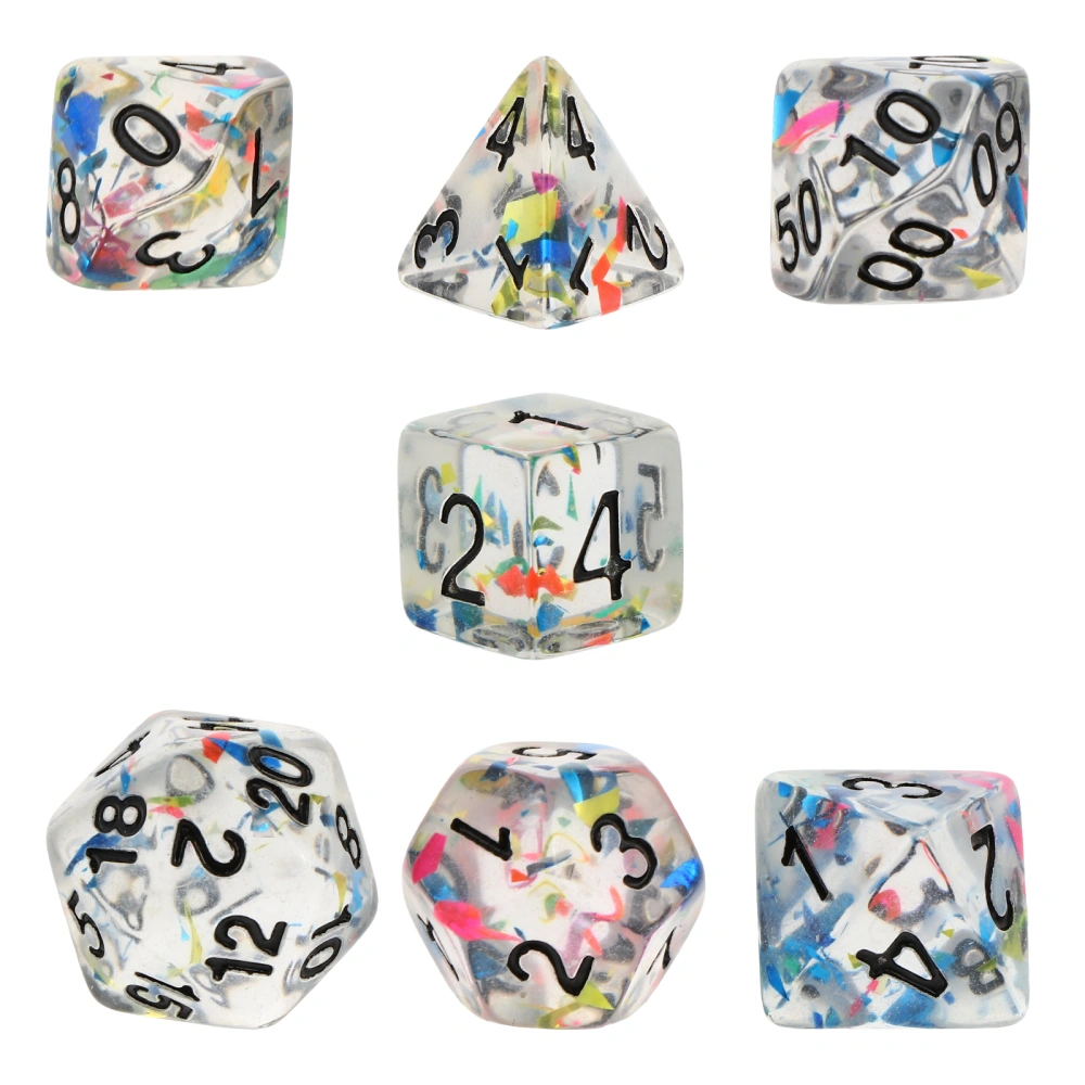 7pcs Acrylic Entertainment Dices Board Games Toys for Bar (Assorted Color)