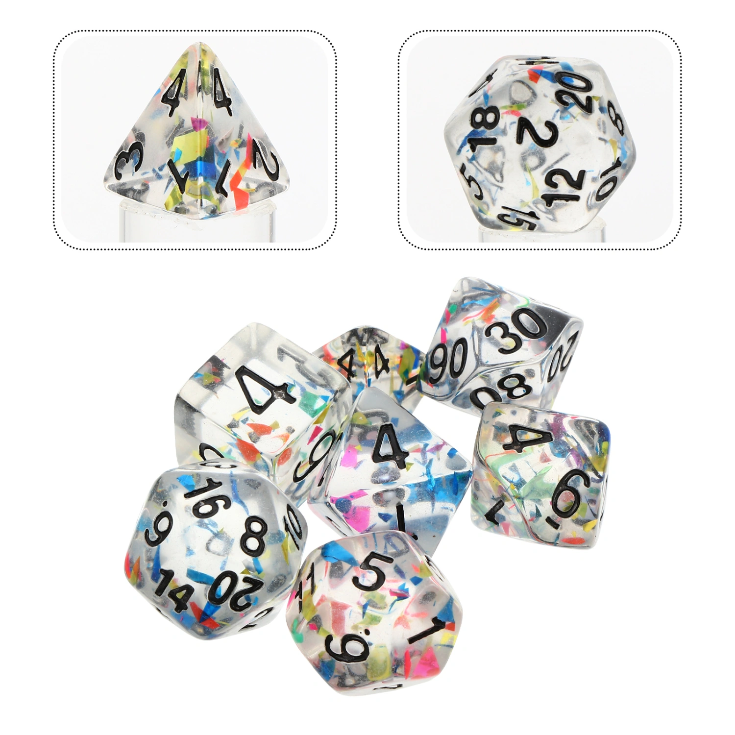 7pcs Acrylic Entertainment Dices Board Games Toys for Bar (Assorted Color)